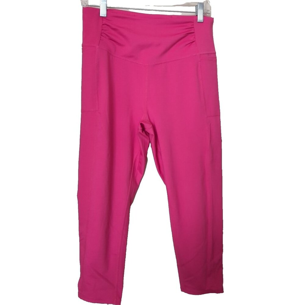 Free People Movement Pants Pink Cropped Activewear Size M Pockets Workout-lp238